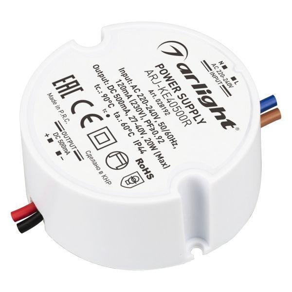 Драйвер Arlight ARJ-KE40500R 27-40V 20W IP44 0,5A 028192 Драйвер Arlight ARJ-KE40500R 27-40V 20W IP44 0,5A 028192