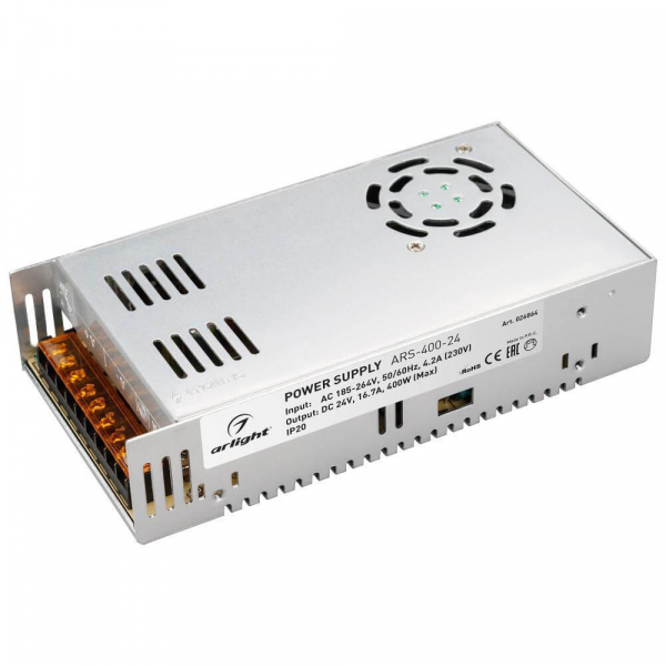 Блок питания Arlight ARS-400-24 24V 400W IP20 16,7A 026864 Блок питания Arlight ARS-400-24 24V 400W IP20 16,7A 026864