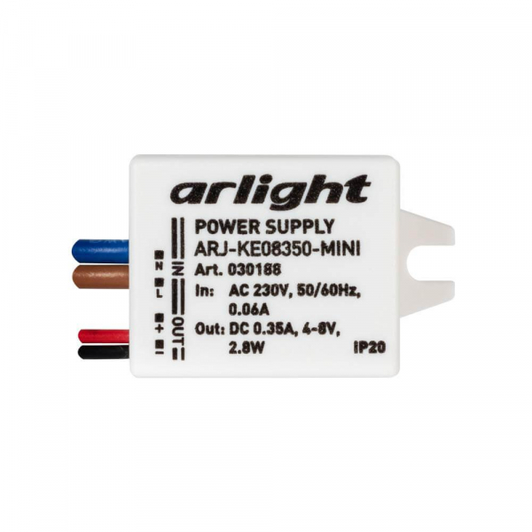Драйвер Arlight ARJ-KE08350-Mini 4-8V 2,8W IP20 0,35A 030188 Драйвер Arlight ARJ-KE08350-Mini 4-8V 2,8W IP20 0,35A 030188
