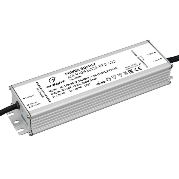 Блок питания Arlight ARPV-UH24320-PFC-55C 24V 320W IP67 13,3A 040976 Блок питания Arlight ARPV-UH24320-PFC-55C 24V 320W IP67 13,3A 040976