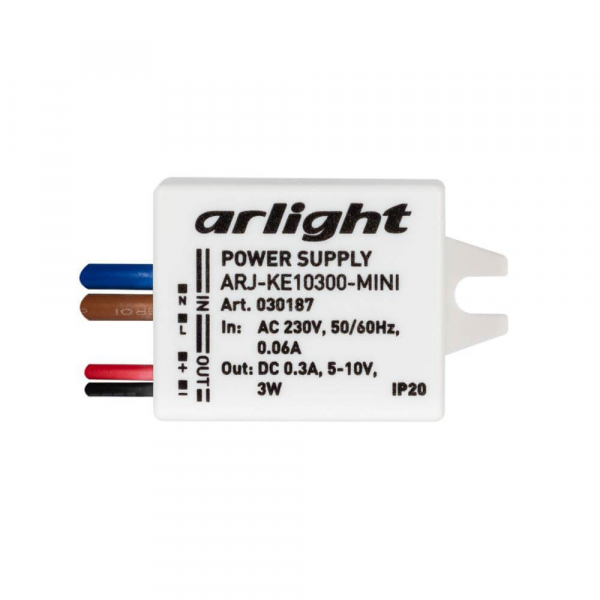 Драйвер Arlight ARJ-KE10300-Mini 5-10V 3W IP20 0,3A 030187 Драйвер Arlight ARJ-KE10300-Mini 5-10V 3W IP20 0,3A 030187