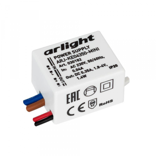 Драйвер Arlight ARJ-KE04350-Mini 1,8-4V 1,4W IP20 0,35A 030182 Драйвер Arlight ARJ-KE04350-Mini 1,8-4V 1,4W IP20 0,35A 030182