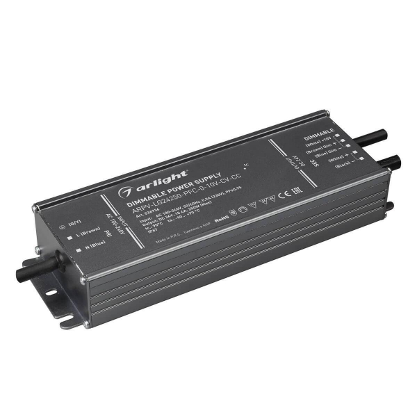 Блок питания Arlight ARPV-LG24250-PFC-0-10V-CV-CC 16-24V 250W IP67 6-10,4A 036936 Блок питания Arlight ARPV-LG24250-PFC-0-10V-CV-CC 16-24V 250W IP67 6-10,4A 036936