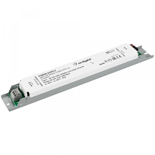 Блок питания Arlight ARV-SP24060-Long-PFC-A 24V 60W IP20 2,5A 025594(1) Блок питания Arlight ARV-SP24060-Long-PFC-A 24V 60W IP20 2,5A 025594(1)