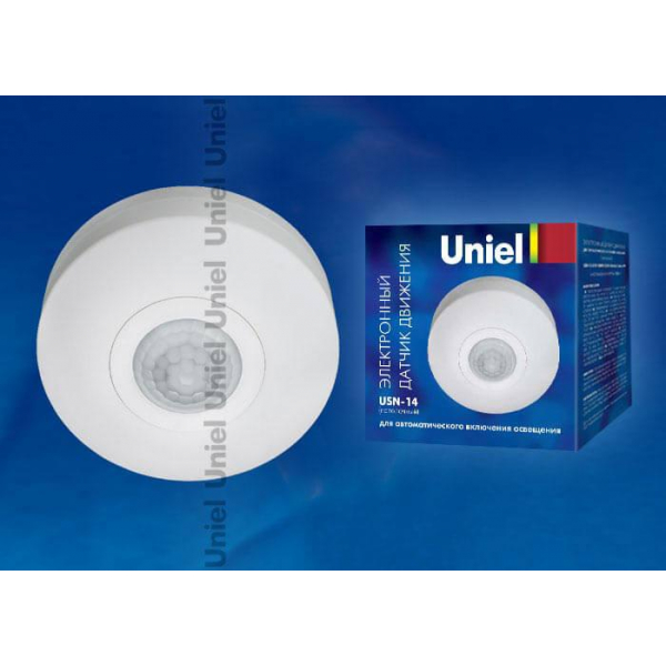 Датчик движения Uniel USN-14-360R-1200W-3LUX-6M-0,6-1,5m/s-WH 06566 Датчик движения Uniel USN-14-360R-1200W-3LUX-6M-0,6-1,5m/s-WH 06566