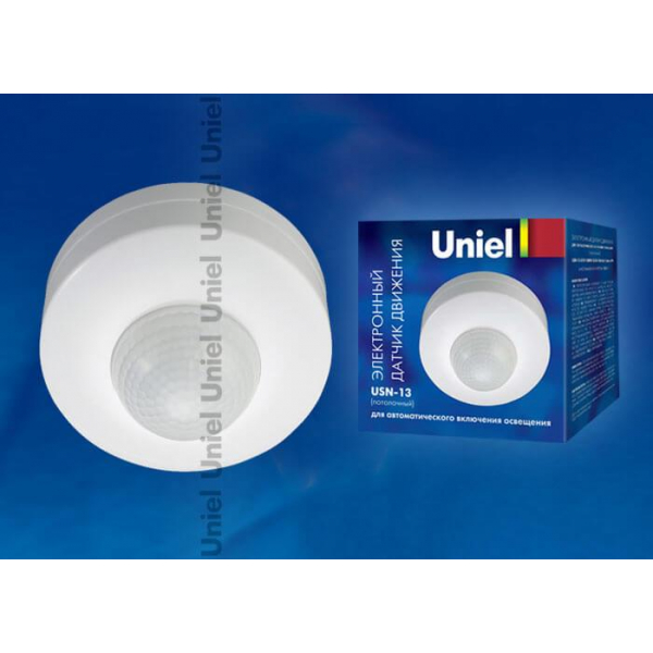 Датчик движения Uniel USN-13-360R-1200W-3LUX-12M-0,6-1,5m/s-WH 06565 Датчик движения Uniel USN-13-360R-1200W-3LUX-12M-0,6-1,5m/s-WH 06565