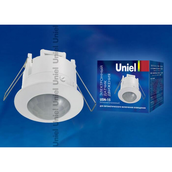 Датчик движения Uniel USN-15-360R-1200W-3LUX-6M-0,6-1,5m/s-WH 06567 Датчик движения Uniel USN-15-360R-1200W-3LUX-6M-0,6-1,5m/s-WH 06567