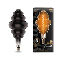 Лампа светодиодная филаментная Gauss E27 8W 2700K серая 159802008