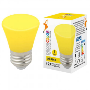 Лампа светодиодная Volpe E27 1W желтая LED-D45-1W/YELLOW/E27/FR/С BELL UL-00005641