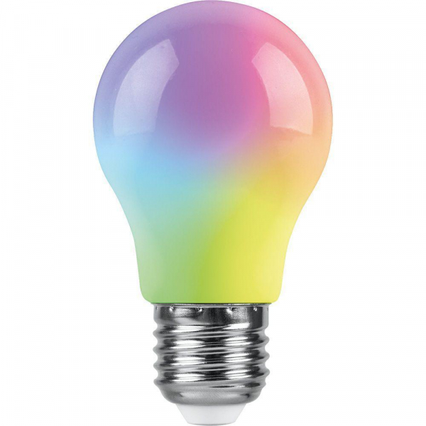 Лампа светодиодная Feron E27 3W RGB матовая LB-375 38118 Лампа светодиодная Feron E27 3W RGB матовая LB-375 38118