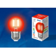 Лампа светодиодная филаментная Uniel E27 5W красная LED-G45-5W/RED/E27 GLA02RD UL-00002986