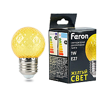 Лампа светодиодная Feron E27 1W желтая LB-385 52161
