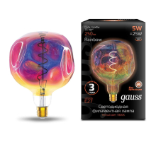 Лампа светодиодная диммируемая филаментная Gauss E27 5W 1800K розовая 1007802103