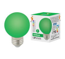 Лампа светодиодная Volpe E27 3W зеленая LED-G60-3W/Green/E27/FR/С UL-00006958