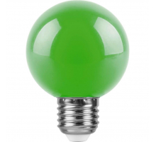 Лампа светодиодная Feron E27 3W зеленая LB-37125907