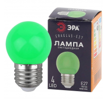Лампа светодиодная ЭРА E27 1W 3000K зеленая ERAGL45-E27 Б0049574