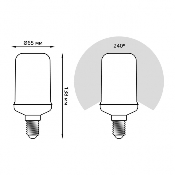 Лампа светодиодная Gauss E14 5W 1500K матовая 157401105 Лампа светодиодная Gauss E14 5W 1500K матовая 157401105