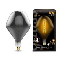 Лампа светодиодная филаментная Gauss E27 8W 2400K серая 163802008