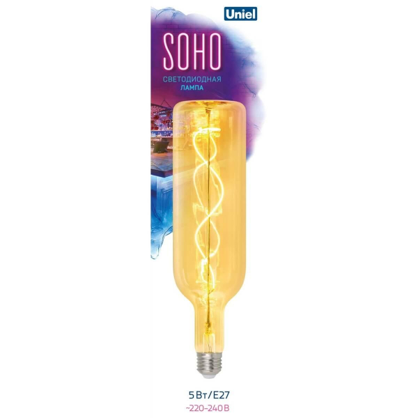 Лампа светодиодная Uniel E27 5W золотой LED-SF21-5W/SOHO/E27/CW GOLDEN GLS77GO UL-00010070 Лампа светодиодная Uniel E27 5W золотой LED-SF21-5W/SOHO/E27/CW GOLDEN GLS77GO UL-00010070