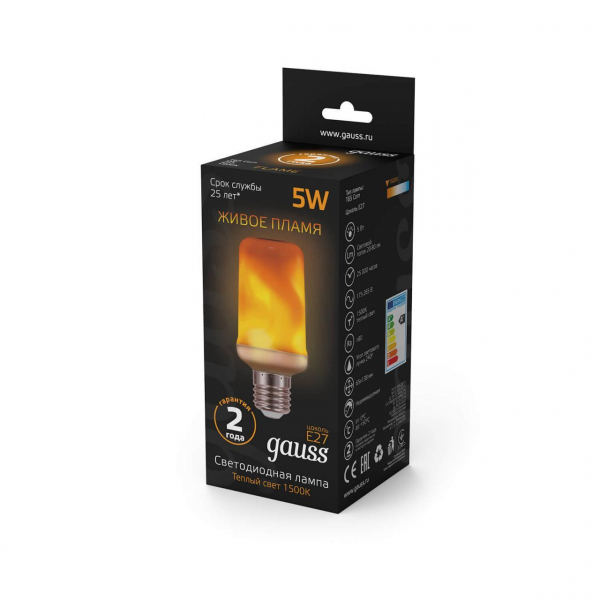 Лампа светодиодная Gauss E27 5W 1500K матовая 157402105 Лампа светодиодная Gauss E27 5W 1500K матовая 157402105