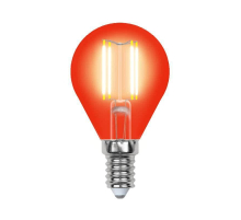 Лампа светодиодная филаментная Uniel E14 5W красная LED-G45-5W/RED/E14 GLA02RD UL-00002985