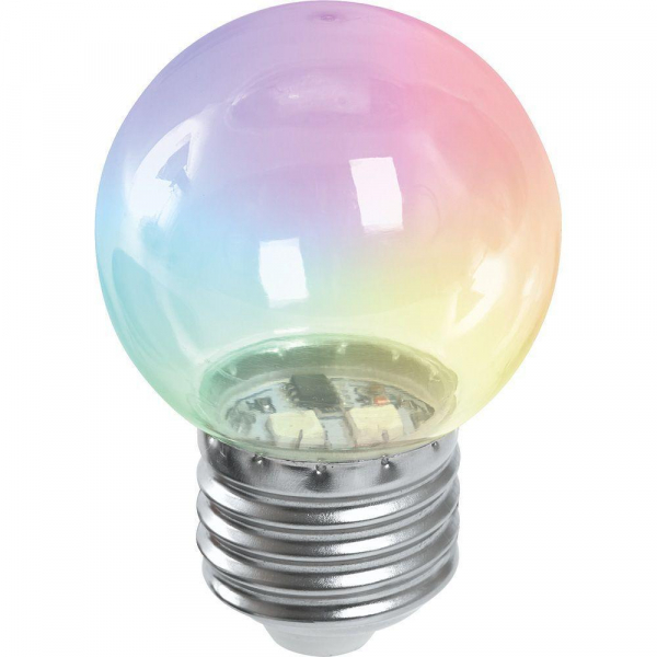 Лампа светодиодная Feron E27 1W RGB прозрачный LB-37 38132 Лампа светодиодная Feron E27 1W RGB прозрачный LB-37 38132