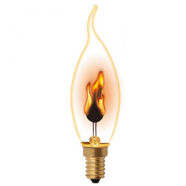 Лампа накаливания Uniel E14 3W золотистая IL-N-CW35-3/RED-FLAME/E14/CL UL-00002982 Лампа накаливания Uniel E14 3W золотистая IL-N-CW35-3/RED-FLAME/E14/CL UL-00002982