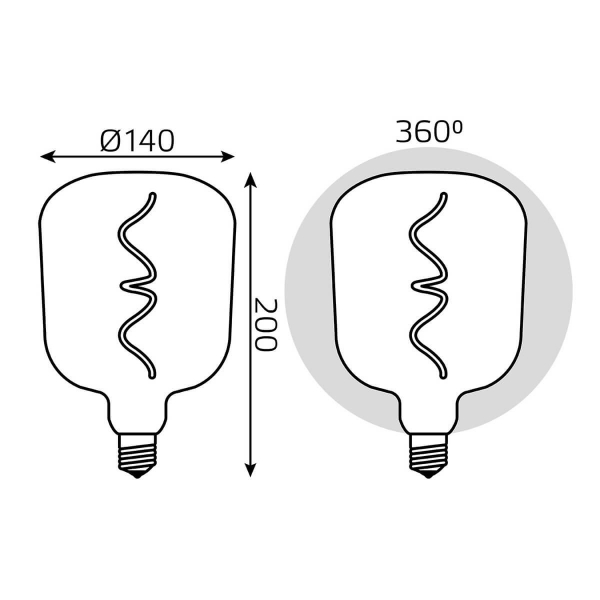 Лампа светодиодная филаментная Gauss E27 5W 1800K розовая 1010802105 Лампа светодиодная филаментная Gauss E27 5W 1800K розовая 1010802105