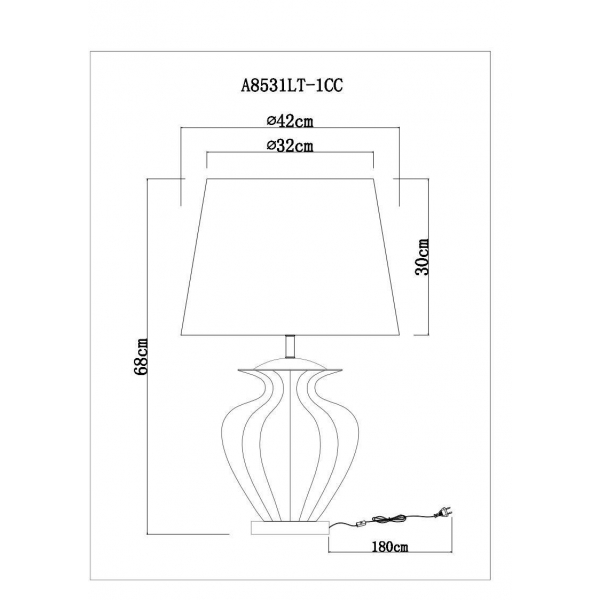 Настольная лампа Arte Lamp Sheldon A8532LT-1CC Настольная лампа Arte Lamp Sheldon A8532LT-1CC