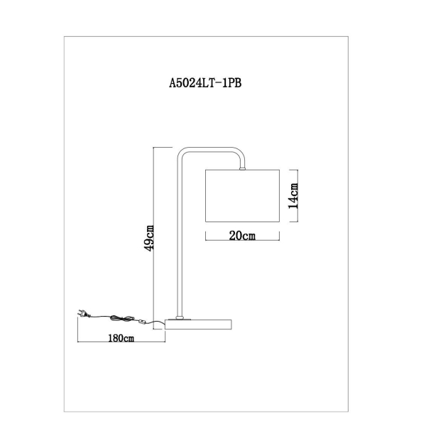 Настольная лампа Arte Lamp Rupert A5024LT-1PB