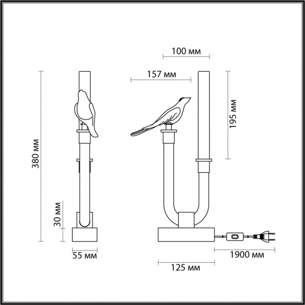 Настольная лампа Odeon Light L-Vision Lark 5431/2TL Настольная лампа Odeon Light L-Vision Lark 5431/2TL