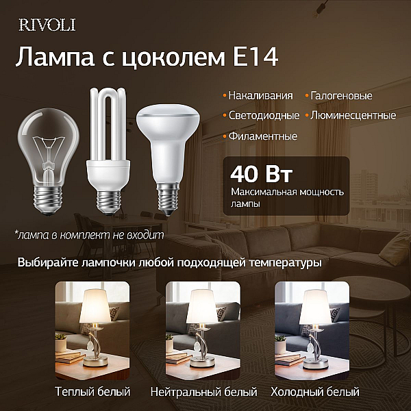 Настольная лампа Rivoli Klavdia 7098-501 Б0071281