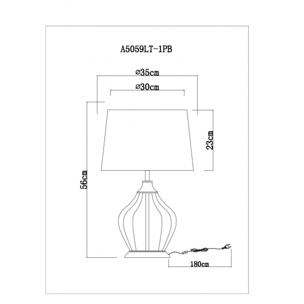 Настольная лампа Arte Lamp Baymont A5059LT-1PB Настольная лампа Arte Lamp Baymont A5059LT-1PB