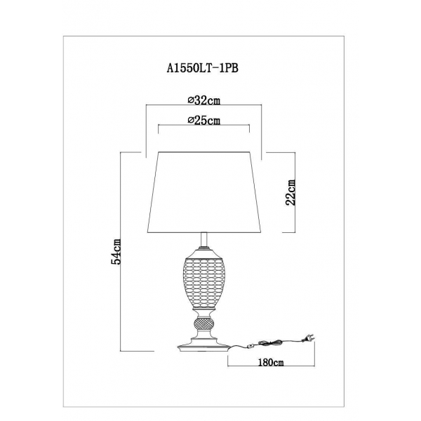Настольная лампа Arte Lamp Radison A1550LT-1PB Настольная лампа Arte Lamp Radison A1550LT-1PB
