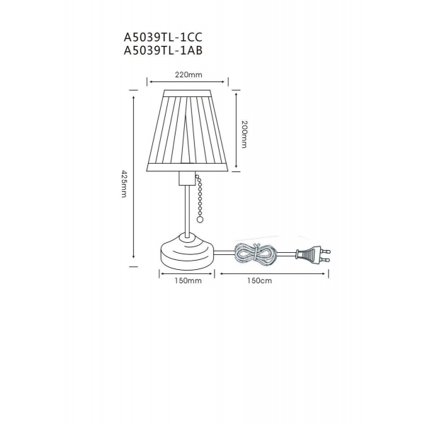 Настольная лампа Arte Lamp Marriot A5039TL-1CC Настольная лампа Arte Lamp Marriot A5039TL-1CC