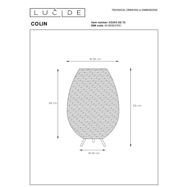 Настольная лампа Lucide Colin 03543/50/72 Настольная лампа Lucide Colin 03543/50/72