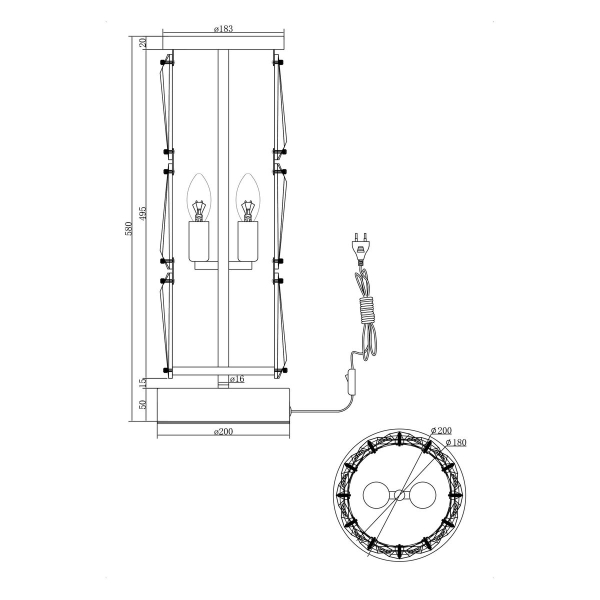 Настольная лампа Maytoni Puntes MOD043TL-02G