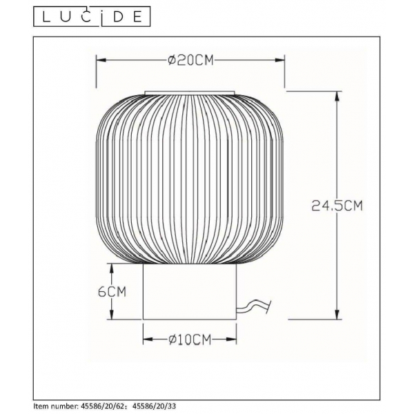 Настольная лампа Lucide Maloto 45586/20/33 Настольная лампа Lucide Maloto 45586/20/33