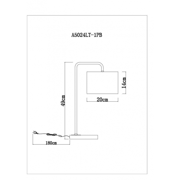 Настольная лампа Arte Lamp Rupert A5024LT-1PB Настольная лампа Arte Lamp Rupert A5024LT-1PB