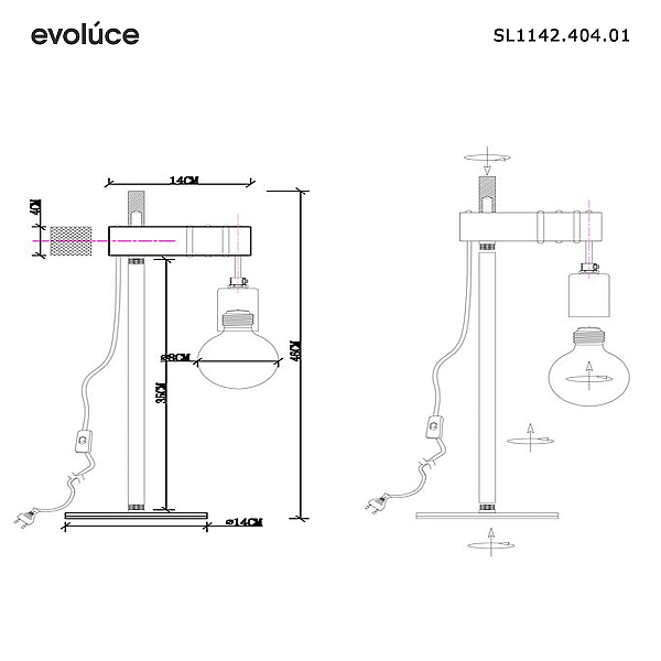 Прикроватная лампа Evoluce Bagetti SL1142.404.01