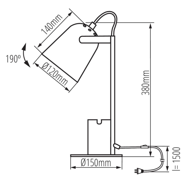 Настольная лампа Kanlux RAIBO E27 BL 36282