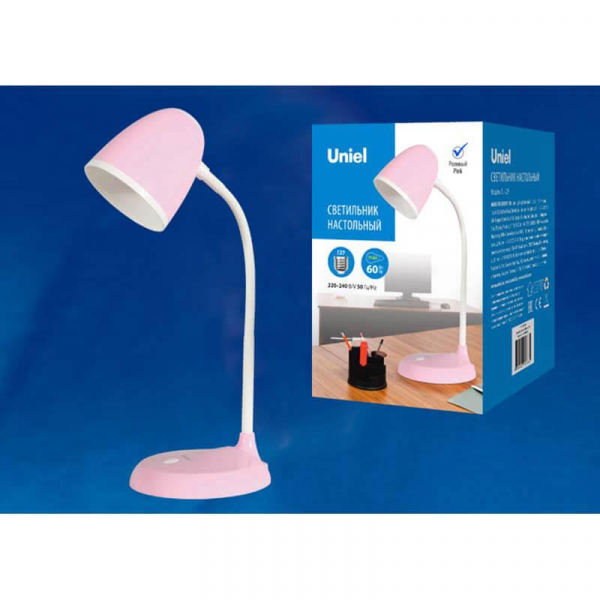 Настольная лампа Uniel Standard TLI-228 Pink E27 UL-00003653 Настольная лампа Uniel Standard TLI-228 Pink E27 UL-00003653