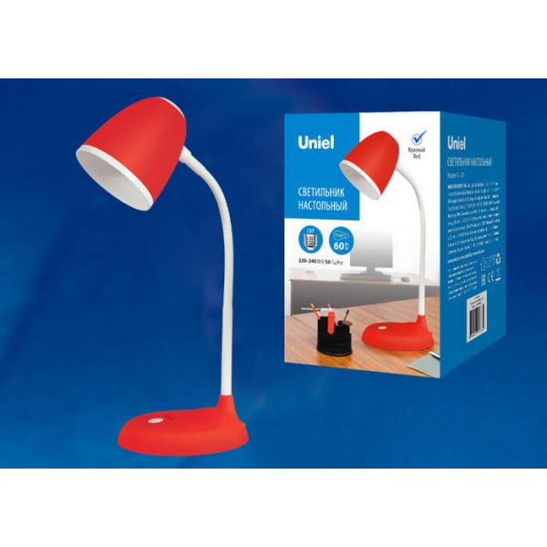 Настольная лампа Uniel Standard TLI-228 Red E27 UL-00003651 Настольная лампа Uniel Standard TLI-228 Red E27 UL-00003651