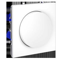 Светорегулятор встраиваемый Voltum S70 поворотно-нажимной 600 Вт, (белый матовый) VLS070302