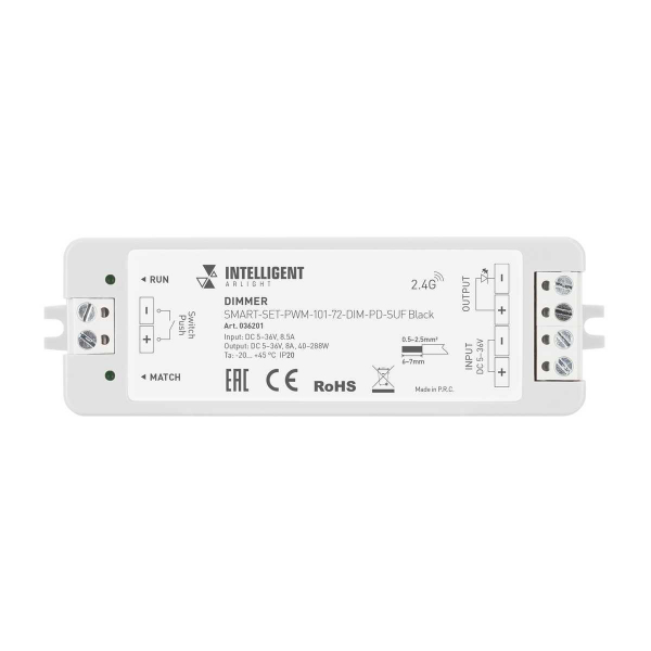 Диммер Arlight Smart-Set-PWM-101-72-Dim-PD-Suf Black 036201 Диммер Arlight Smart-Set-PWM-101-72-Dim-PD-Suf Black 036201