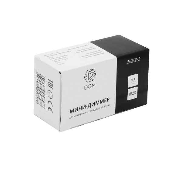 Мини-диммер для монохромной светодиодной ленты OGM с пультом 12/24V C4-10 Мини-диммер для монохромной светодиодной ленты OGM с пультом 12/24V C4-10