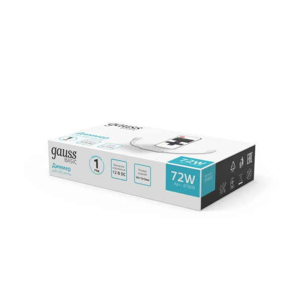 Диммер для светодиодной ленты Gauss LED 12V 72W BT600 Диммер для светодиодной ленты Gauss LED 12V 72W BT600