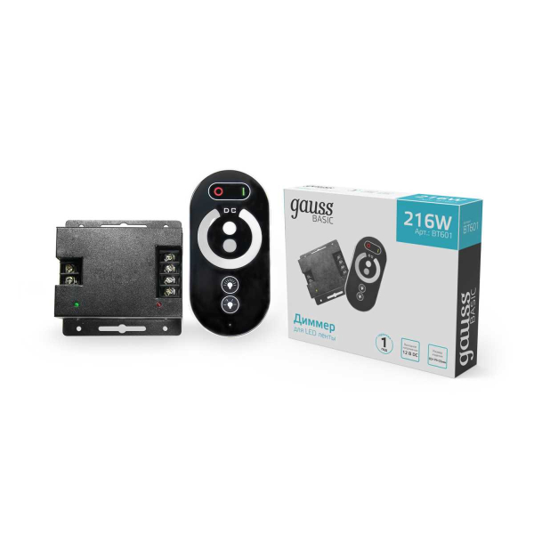 Диммер для светодиодной ленты Gauss LED 12V 216W BT601