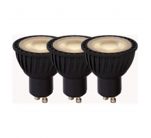 Лампа светодиодная диммируемая Lucide GU10 5W 3000K черная (3 шт.) 49006/15/30