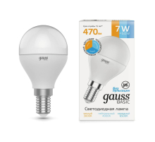 Лампа светодиодная диммируемая Gauss E14 7W 3000K-4000K-6500K матовая 1053147